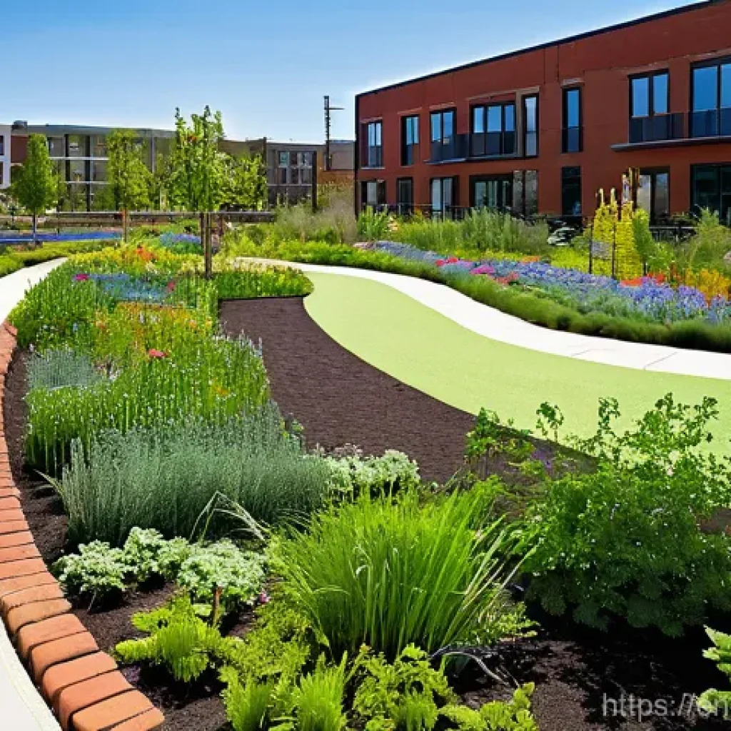 조경과 친환경 설계 사례와 아이디어 - **Urban Oasis of Sustainable Living:** A bustling, vibrant cityscape reimagined with advanced sustai...