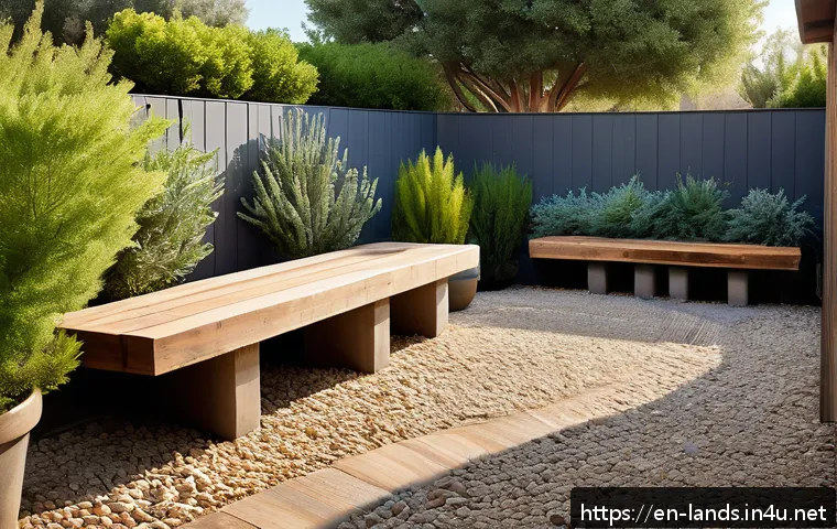조경 프로젝트 비용 산출법 - A detailed, realistic backyard landscaping scene showcasing a freshly installed natural stone patio ...